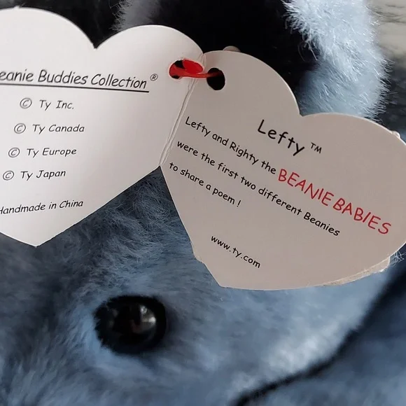 LARGE Ty Beanie Buddies LEFTY THE DONKEY Introduced 1996 Presidential Election - Picture 11 of 17